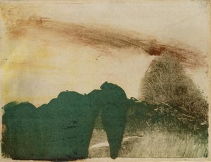 Las w górach, ok. 1890 (monotypia na papierze) autorstwa Edgar Degas