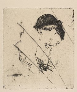 Głowa i ramiona młodej kobiety w profilu I, ca. 1879. autorstwa Edgar Degas