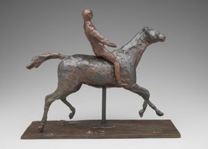 Koń i jeździec, ok. 1900 (brąz) autorstwa Edgar Degas