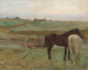 Konie na łące autorstwa Edgar Degas