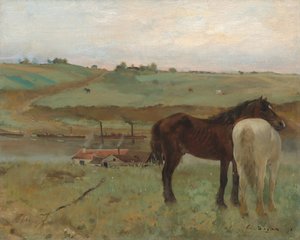 Konie na łące, 1871. autorstwa Edgar Degas