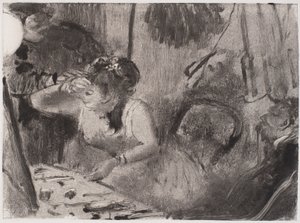 Intymność, ok. 1877-80 (monotypia w czerni) autorstwa Edgar Degas
