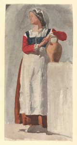 Włoszka, ok. 1856-57 (grafit i wc na papierze czerpanym) autorstwa Edgar Degas
