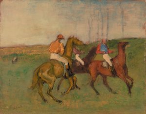 Dżokeje i konie wyścigowe autorstwa Edgar Degas
