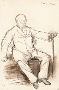 Jules Perrot, studium dla Tancerza Perrota, siedzi, ok.1880 autorstwa Edgar Degas