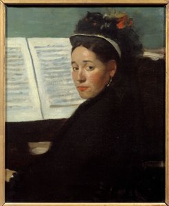 Mademoiselle Dihau (1843-1935) pianistka koncertów Kolumna, przy fortepianie Obraz Edgara Degasa (1834-1917) 1869 Ndz. 0,45x0,32 m Paryż, musee d