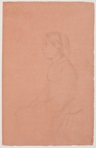 Marguerite de Gas, 185354 (grafitowy ołówek na papierze koralowym) autorstwa Edgar Degas