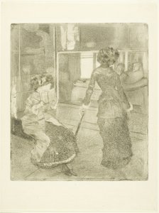 Mary Cassatt w Luwrze: Galeria Etrusków, 1879?-80? autorstwa Edgar Degas