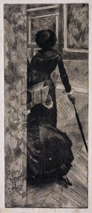 Mary Cassatt w Luwrze, Galeria Malarstwa, 1879-80 autorstwa Edgar Degas