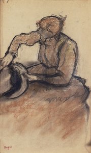 Miller przycinający kapelusz, ok. 1898 r. autorstwa Edgar Degas