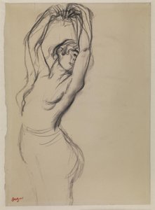 Naga tancerka z podniesionymi rękami autorstwa Edgar Degas