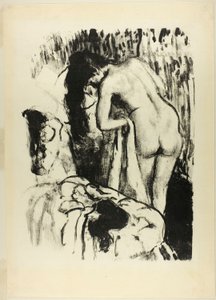 Naga kobieta stojąca, susząca się autorstwa Edgar Degas