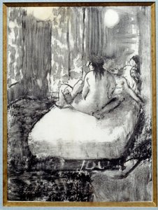 Na łóżku Monotypia czarnym tuszem na chińskim papierze autorstwa Edgara Degas autorstwa Edgar Degas