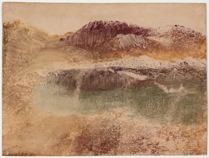 Paysage Roux, c.1890 (monotypia na papierze) autorstwa Edgar Degas