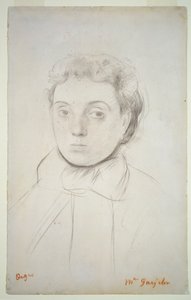 Portret Joséphine Gaujelin, przed 1867 (kreda na papierze) autorstwa Edgar Degas
