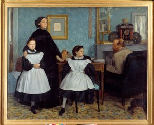 Portret rodziny Bellellich Malarz spędził kilka miesięcy w Toskanii ze swoimi wujami Bellellimi - Obraz Edgara Degasa (1834-1917) autorstwa Edgar Degas