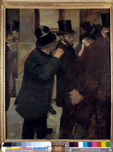 Portrety na giełdzie lub „A la Bourse”: reprezentacja Ernesta Maya (1845-1925), finansisty i kolekcjonera. Obraz Edgara Degasa (1834-1917). 1878-1879. Wymiary: 1,00 x 0,82 m. Paryż, Musee d