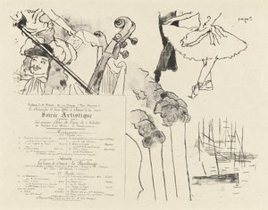 Program na Soiree Artistique (program na wieczór byłych uczniów Lycée de Nantes) autorstwa Edgar Degas