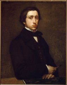 Autoportret lub Degas z uchwytem na węgiel (olej na papierze naklejony na płótno) autorstwa Edgar Degas