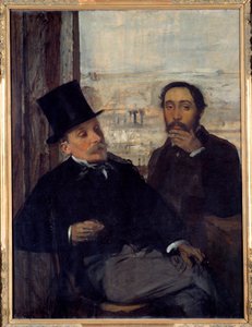 Autoportret z malarzem Evariste de Valernes (1816-1896) Edgar Degas przedstawiał się po prawej stronie. Obraz Edgara Degasa (1834-1917) 1865 Nd. 1,16x0,89 m Paryż, musee d