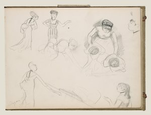 Szkice piosenkarzy kawiarnianych autorstwa Edgar Degas