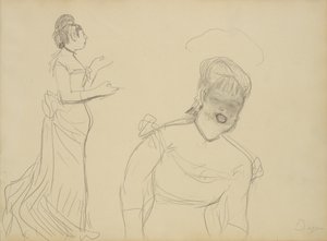 Szkice piosenkarki kawiarnianej autorstwa Edgar Degas