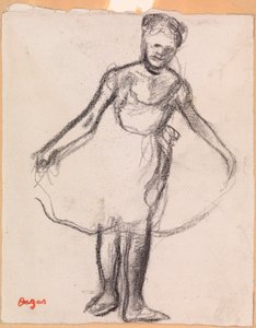 Stojąca Tancerka Trzymająca Spódnicę Tutu autorstwa Edgar Degas