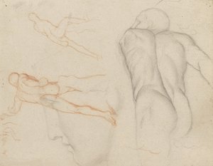 Badania „Gladiatora Borghese”, ok. 1856-57 autorstwa Edgar Degas