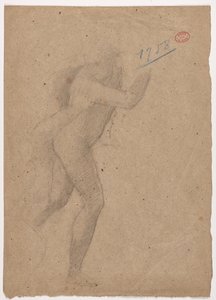 Studium po rycinie Marcantonio Raimondi według Rafaela, „Masakra niewinnych”, c.1854-56 (ołówek i kikut na brązowym papierze) autorstwa Edgar Degas