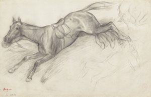 Studium do „Sceny z przeszkodami: Upadły dżokej”, 1866 autorstwa Edgar Degas