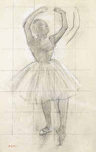Studium do pozowania tancerza, z fotografii, c.1874 autorstwa Edgar Degas