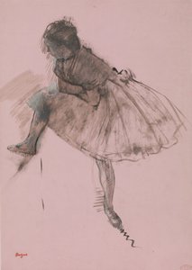Studium tancerza baletowego prosto, Dwa etiudy tancerzy werso, ca. 1873. autorstwa Edgar Degas
