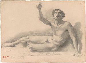 Studium aktu męskiego autorstwa Edgar Degas