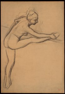 Studie eines Aktes (Tänzerin an der Barre) autorstwa Edgar Degas