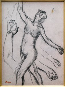 Studium kobiety. 1878, węgiel na papierze. autorstwa Edgar Degas