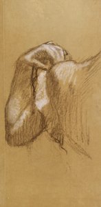 Studium ręki, ok. 1895-90 (pastel brązowy i biały na brązowawej kalce) autorstwa Edgar Degas