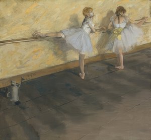 Tancerze ćwiczący na słupie. 1877 autorstwa Edgar Degas