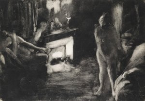 Kominek, ca. 1876-77. autorstwa Edgar Degas