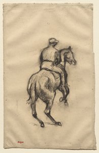Dżokej, ok. 1885-1900 (węgiel na papierze) autorstwa Edgar Degas