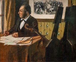 Wiolonczelista Louis-Marie Pilet. Około 1868-1869. Olej na płótnie. autorstwa Edgar Degas