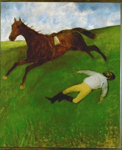 Kontuzjowany dżokej (olej na płótnie) autorstwa Edgar Degas