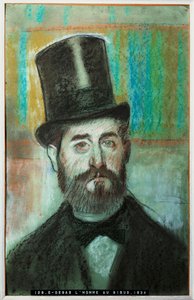 Mężczyzna w cylindrze (olej na płótnie) autorstwa Edgar Degas