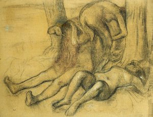 Trzech kąpiących się pod drzewem; Trzech kąpiących się pod drzewem, ok. 1894 r. autorstwa Edgar Degas