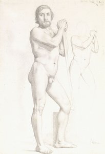 Dwa akademickie studia człowieka, ok. 1856 r. autorstwa Edgar Degas
