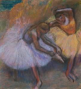 Dwie tancerki, ok. 1898 (pastel na papierze) autorstwa Edgar Degas