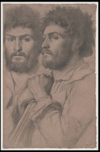 Dwa studia portretowe mężczyzny, ok. 1856-57 autorstwa Edgar Degas