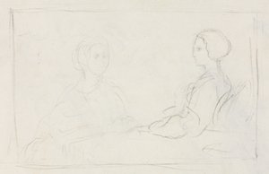 Dwie siedzące kobiety verso, 1856-1860. autorstwa Edgar Degas