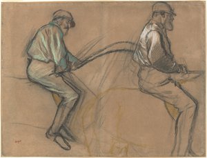 Dwa etiudy dżokeja, c. 1884. autorstwa Edgar Degas