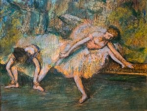 Dwóch tancerzy. Około 1900. Pastel na papierze na tekturze. autorstwa Edgar Degas