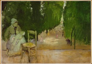 Une nourrice au jardin du Luxembourg (olej na płótnie) autorstwa Edgar Degas